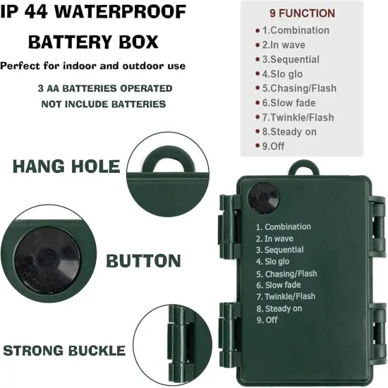 14.8 FT Artificial Christmas Garland, 50 Pre-Lit LED Mini String Lights Battery Operated {4}