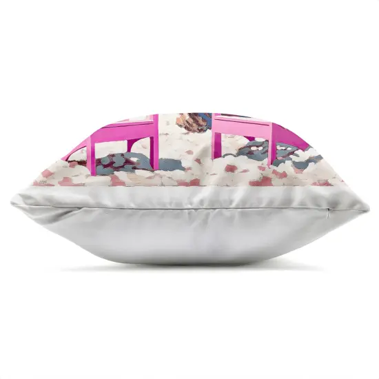 Stupell Industries Beach Chair Meetup in Pink Outdoor Printed Pillow design by Annabelle Hall, 18 x 7 x 18 {3}