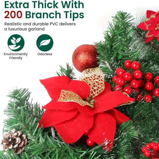 Christmas Garland with Lights, 9FT Lighted Christmas Garland with 30 LED {4}