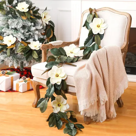 White Magnolia Flower and Leaf for Outdoor {6}