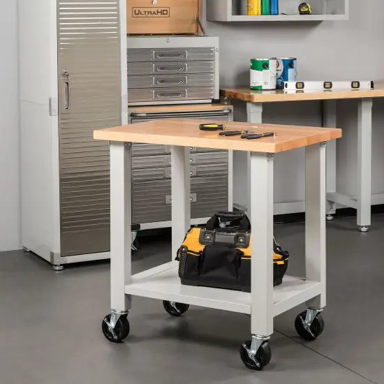 Seville Classics UltraHD Rolling Workstation, 36" W x 24" D x 37.5" H Granite {7}