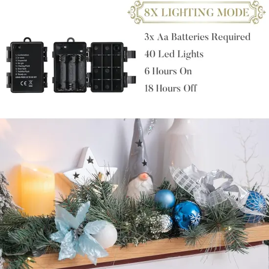 Pre-Lit Christmas Garland {3}