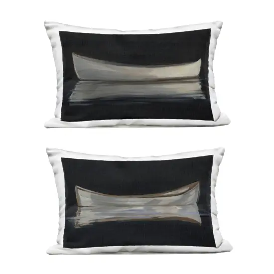 Stupell Industries Still Canoe Reflections 2 Piece Outdoor Printed Pillow Set design by Ethan Harper, 14 x 7 x 20 {1}