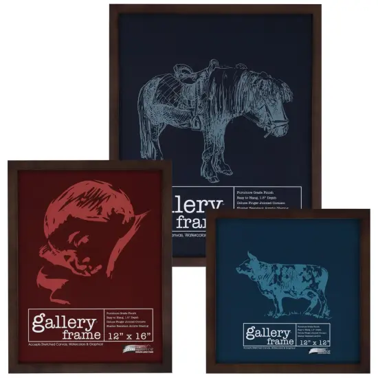 Ambiance Gallery Wood 1.5" Deep Picture Frames - 8-1/2 x 11" - 4 Pack Espresso Wood Frame, Shatter-Resistant Acrylic Glazing & MDF Backing, Horizontal or Vertical Wall Display {7}