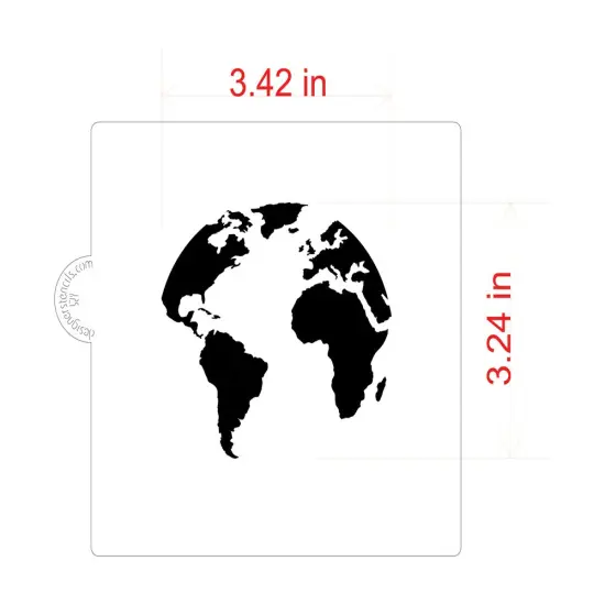 World Map (Globe) Cookie & Craft Stencil | CM113 By Designer Stencils | Cookie Decorating Tools | Baking Stencils for Royal Icing, Airbrush, Dusting Powder | Craft Stencils for Canvas, Paper, Wood | Reusable Food Grade Stencil {3}