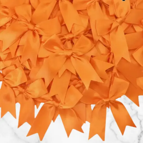 12 Ct Orange Bow Satin Ribbon {3}