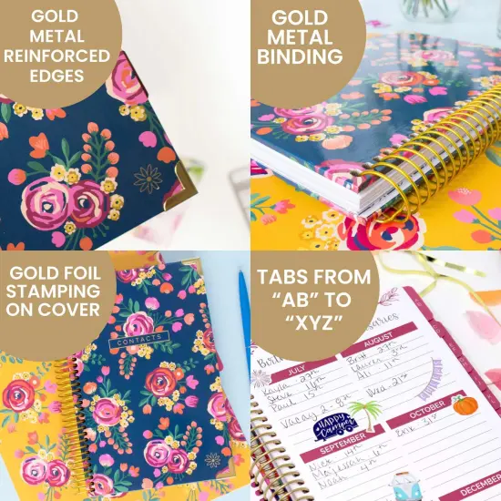 bloom daily planners Contact Book, Vintage Floral Gold Stamp {3}