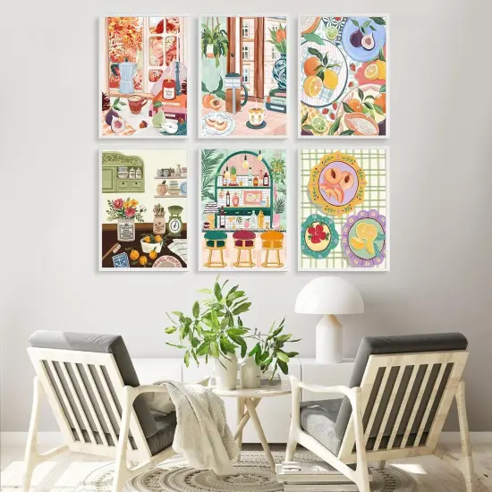 6 Pack Coffee Paint by Numbers Kit - 10&rdquo; W x 14&rdquo;L {2}