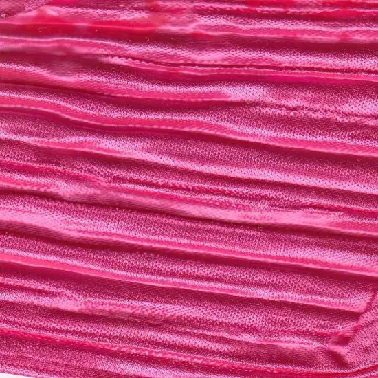 1 Yard Bodre Fabric Interlock Pleated, 58/60&Prime; Wide 100% Polyester FUCHSIA {1}