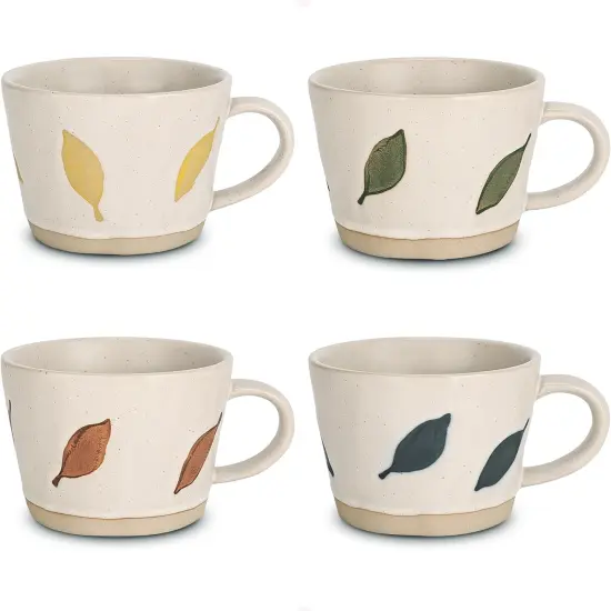 Leaf Mug, 11 oz Ceramic Coffee Cup for Tea Latte Cappuccino {1}