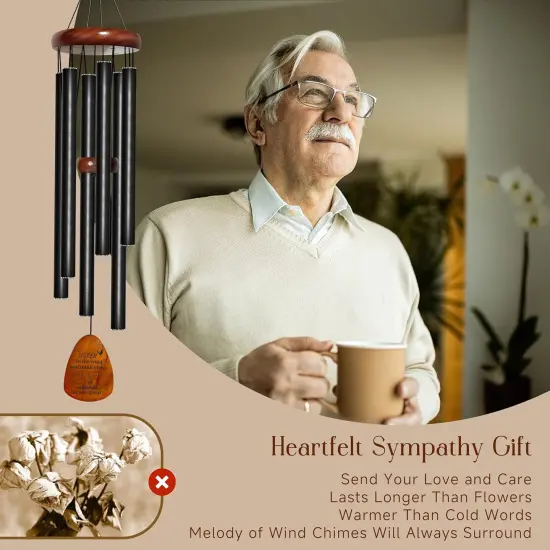 Sympathy Wind Chimes for Outside. Memorial Windchimes for Loss of Loved One. Bereavement Gift {5}