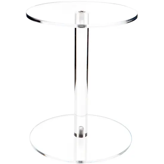Plymor Clear Acrylic Round Barbell Pedestal Display Riser 9.5 inches (Height) x 7.5 inches (Depth) (1/4 inches thick) {2}