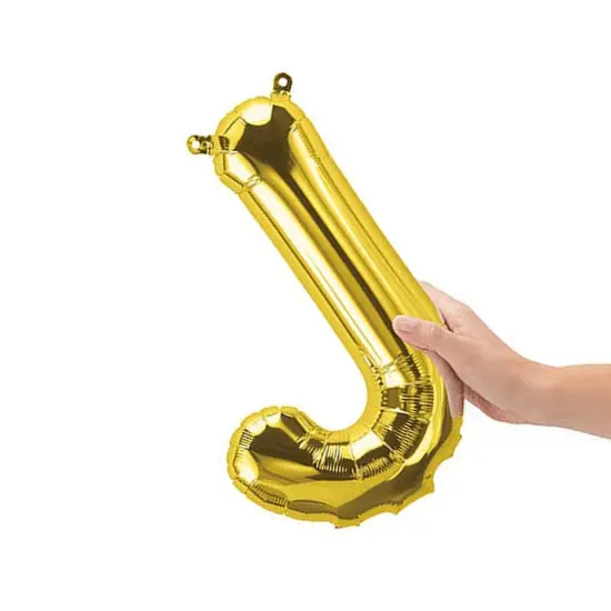 NorthStar&reg; 16" Gold Letter J Balloon Air Fill Only {2}