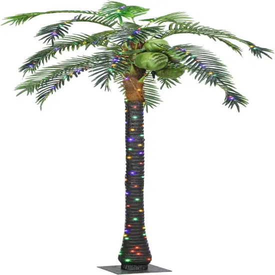 Realistic Green Artificial Palm Tree Plant Decor {1}