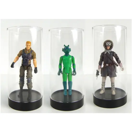 Protech CC-5 Round Storage / Display Acrylic Action Figure Display Case with Black Base, 2.25" W x 4.75" H x 2.25" D {3}