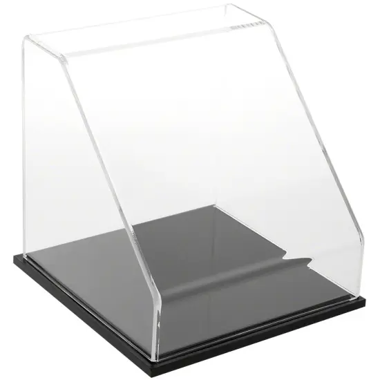 Plymor Clear Acrylic Slanted Front Display Case, 8" x 8" x 8" Clear (Mirrored) {2}
