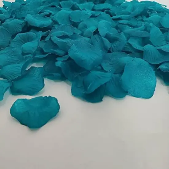 Separated Turquoise Rose Petals for Wedding,1520 Pcs Turquoise Silk Rose Petals for Romantic Night for Her Set,Teal Turquoise Blue Artificial Fake Rose Petals,Faux Rose Petals for Decorations {4}