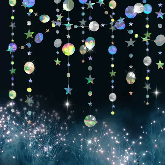 Iridescent Star Garland Party Decorations {5}