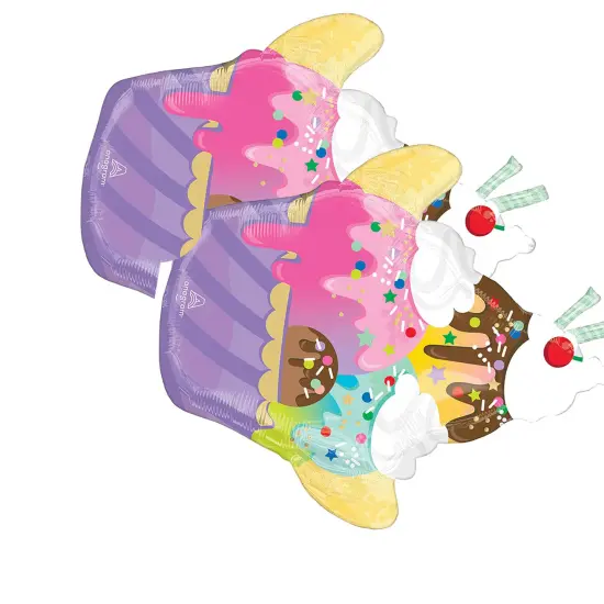 Anagram&reg; 26 Inch Here's The Scoop Sundae Foil Mylar Balloon {3}