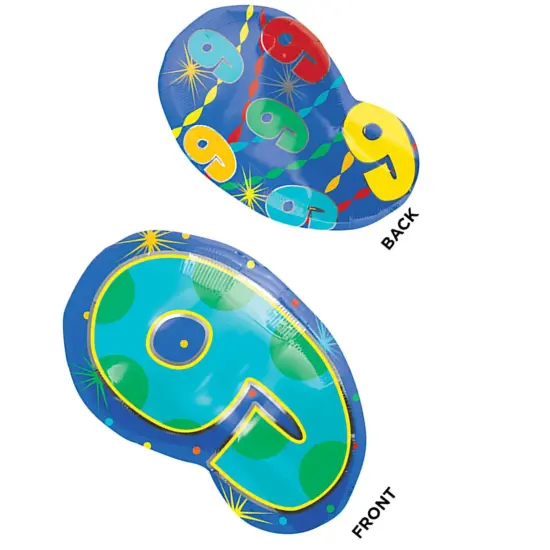 Number 9 Confetti Dots 20 Inch Foil Mylar Balloon {4}