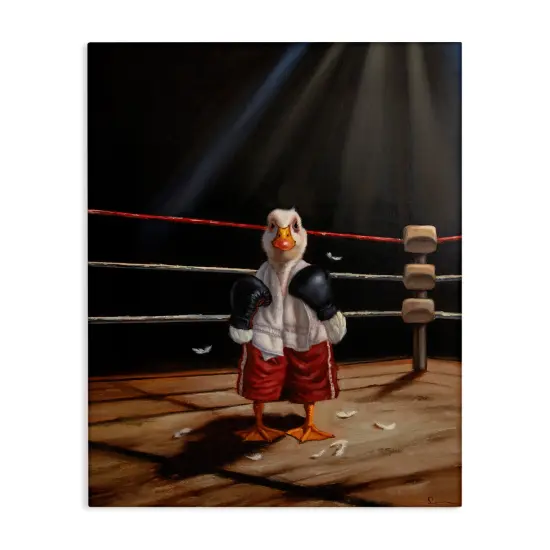 Stupell Industries Duck in Boxing Ring Canvas Design by Lucia Heffernan {1}
