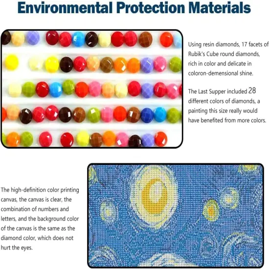 DIY 5D Full Round Diamond Painting Kits for Adults, Diamond Painting Kits Round Full Drill Diamond Art Kit Picture Craft for Home Wall Art Decor, 15.8"x33.5" (Starry Night) {3}