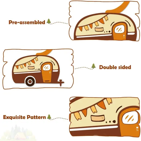 Summer Happy Camper Party Hanging Swirls Decoration Camping Kids Birthday Photo Props Ideas Tent Cutouts Adventure {4}