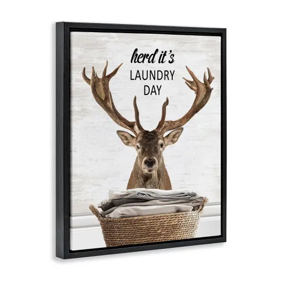 Stupell Industries Herd It's Laundry Day Elk Floating Frame Design by Lettered and Lined {9}