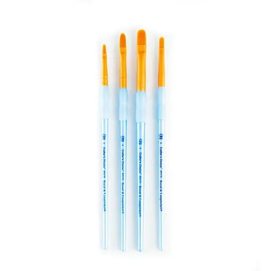 RCC 213 | Crafter's Choice&trade; 4pc Golden Taklon Filbert Brush Set {3}