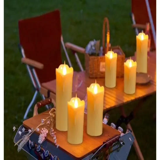 Designer&rsquo;s Shop CS-7101 Dripping Flameless LED pillar candle set with Remote Control Timer. {2}