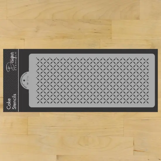 Eyelet Lattice Cake Stencil | C776 by Designer Stencils | Cake Decorating Tools | Baking Stencils for Royal Icing, Airbrush, Dusting Powder | Reusable Plastic Food Grade Stencil for Cakes | Easy to Use & Clean Cake Stencil {1}