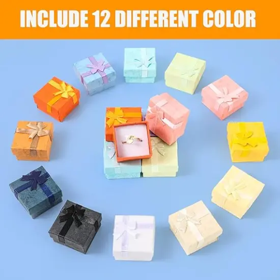 24 Pack Jewelry Gift Boxes Jewelry Box Gift Cases Cotton Filled Cardboard Paper Box Bracelets Bangle Necklace Gift Case with Ribbon Bow {2}