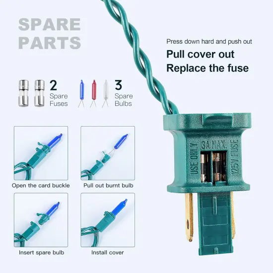 50 Count Red White and Blue Mini String Lights with Green Wire,Connectable 13ft 120V Waterproof 4th of July Patriotic Incandescent Lights, Independence Day Lights for Outdoor Indoor Decor {1}