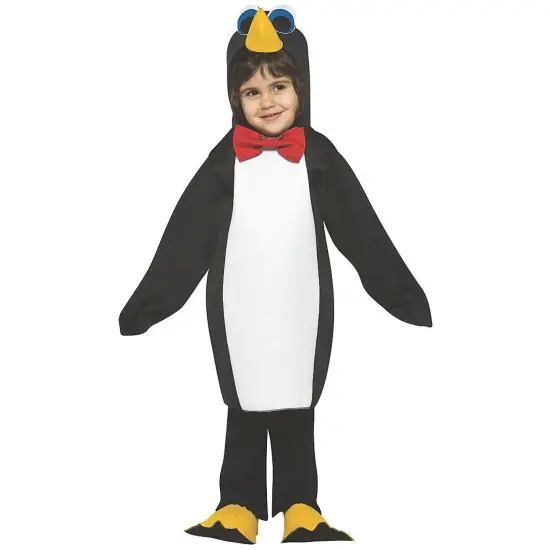 Penguin Toddler Halloween Costume Jumpsuit Headpiece Shoe Covers {1}
