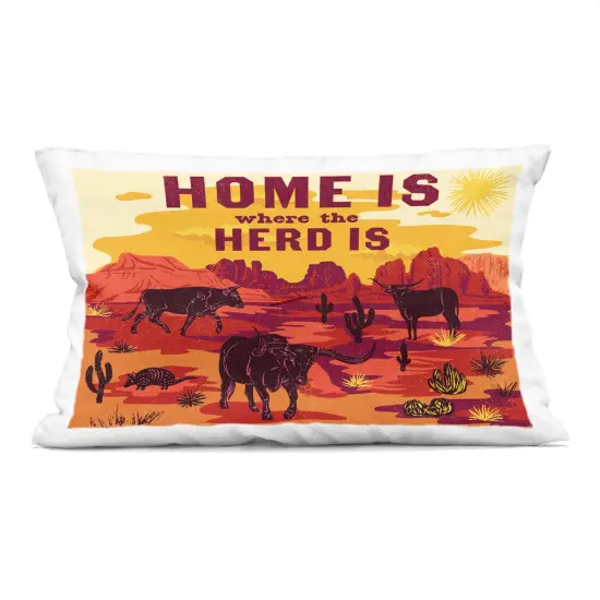 Stupell Industries Western Home Where Herd Is Indoor Pillow, 14 x 7 x 20 {1}