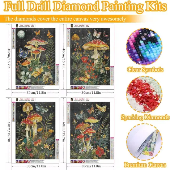 12x16inch - 4 Pack Diamond Painting Kits for Adults {4}