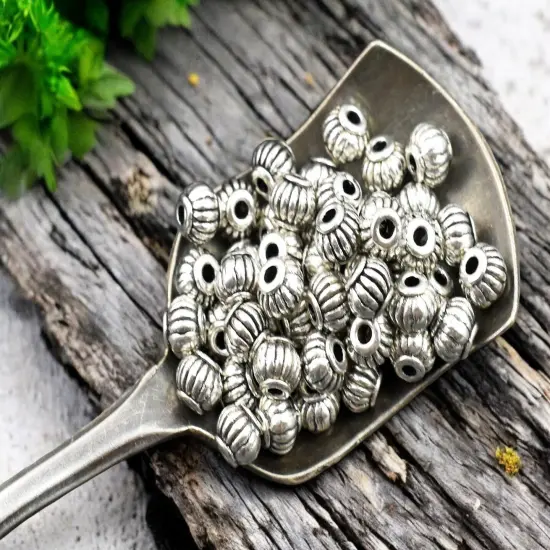 *250* 5x4mm Antique Silver Lantern Spacer Beads {2}