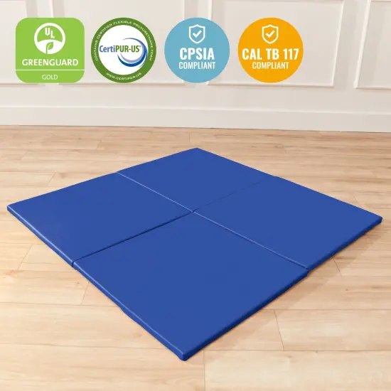 Play Patch Activity Mat Squares, Modular Playmat, 4-Pack Blue {6}
