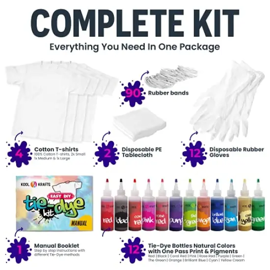 Christmas Dye Socks Kit - 3 DIY Crew Socks - Includes 3 Pairs White Socks, 3 Christmas Colors Tie Dye - Tie Dye Kits for Adults (T-Shirt) {1}
