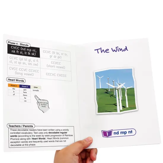 Junior Learning: Real World - Phase 4 - Non-Fiction Hi-Lo Decodables, 6 Book Set, Blends Focus, Week-By-Week Rainbow Phonics, Kids Reading Development {5}