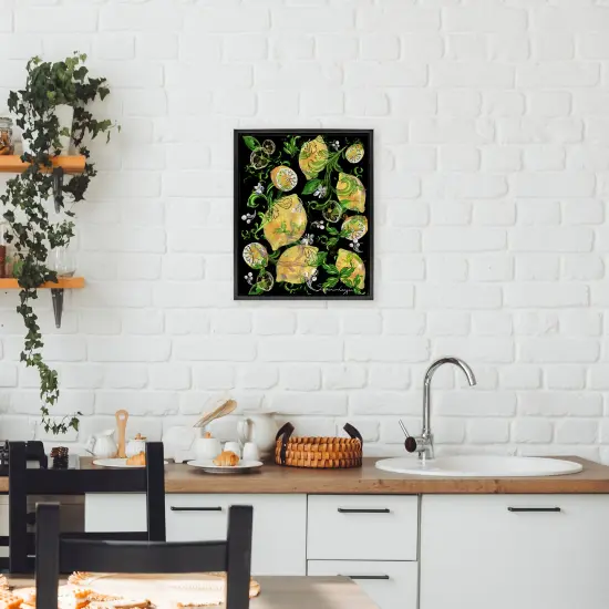 Stupell Industries Lemons And Acanthus Leaves Floating Frame, design by Susan Lugar {2}