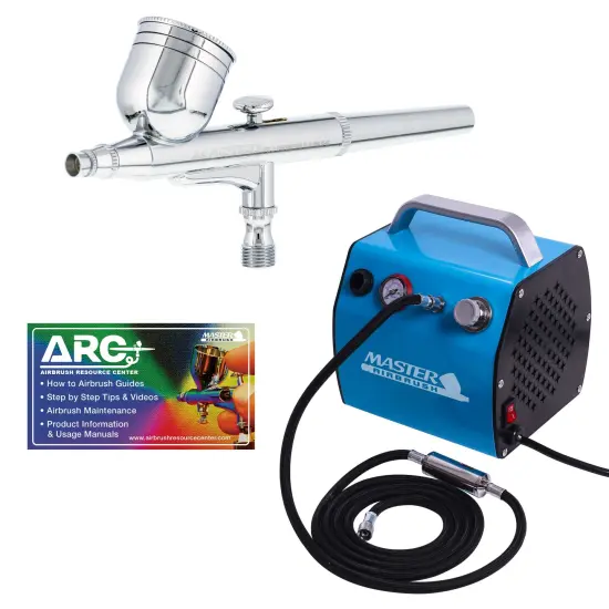 Performance Dual-Action Airbrush Kit with Master Air Compressor with Air Hose and Moisture Trap {1}