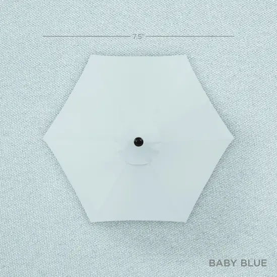 Best Choice Products 7.5ft Heavy-Duty Outdoor Market Patio Umbrella w/ Push Button Tilt, Easy Crank Baby Blue {4}