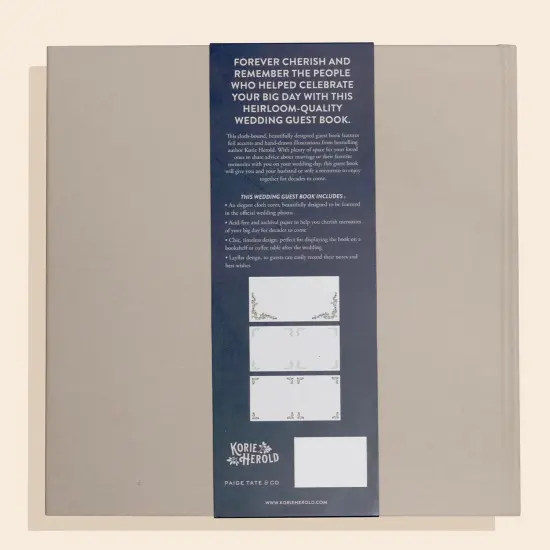 Paige Tate & Co. Wedding Guest Book - Cloth Bound Cover, Foil Accents & Hand-Drawn Illustration, Acid-Free Archival Paper, Flat-Lay Design, Heirloom {5}