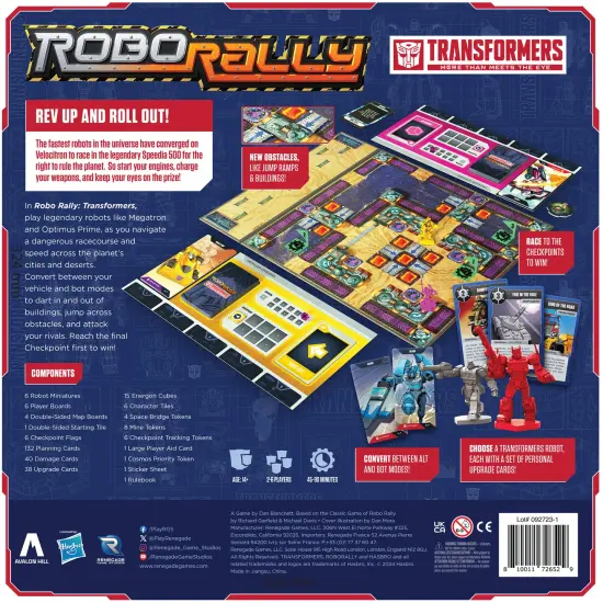 Renegade Game Studios: Robo Rally: Transformers - Racing Board Game, Play As Legendary Robots, Rev Up & Roll Out, Ages 14+, 2-4 Players, 45-90 Min {3}