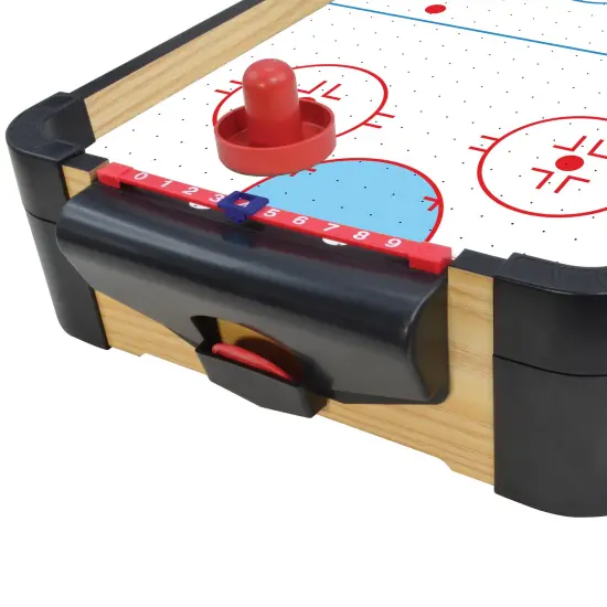 Ambassador Games: Tabletop Air Hockey - 20" - Compact Traditional Arcade-Themed Game, Air Cushion, Quality Wood, Mini Set, Adults & Kids 3+, 2 Players {4}