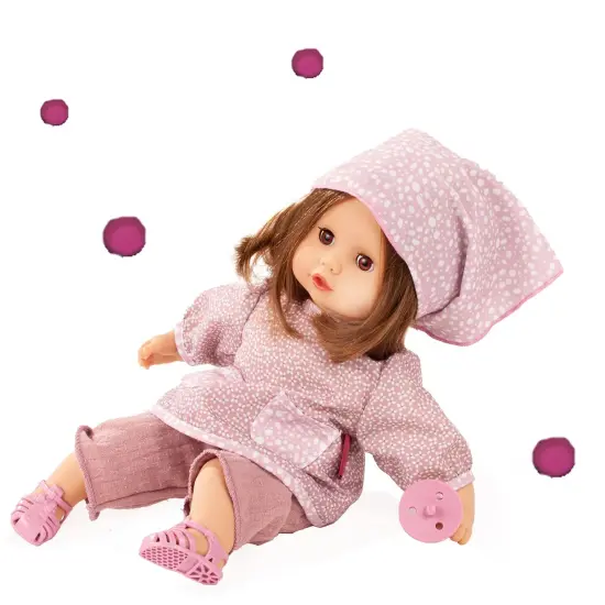 Gotz Muffin Soft Mood 13" Cuddly Baby Doll with Brown Hair to Wash and Style {7}