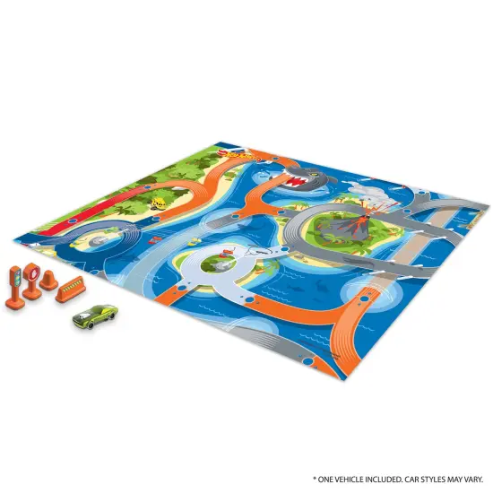 Imaginmat: Deluxe - Hot Wheels - Floor Playmat & Toy Car, 30.5 x 20.5", Character Vehicle & Road Accessories, Durable EVA Foam Mat, Licensed, Kids 3+ {3}