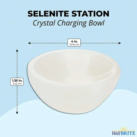 IMPRESA 4-Inch Selenite Charging Bowl for Cleansing, Recharging Crystals and Healing Stones, Meditation, Spiritual Awareness, Positive Energy, Witchcraft Supplies, Home Decor {5}