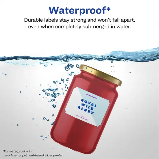 Avery Durable Waterproof Rectangle Scalloped Labels with Sure Feed, 2" x 3" {2}